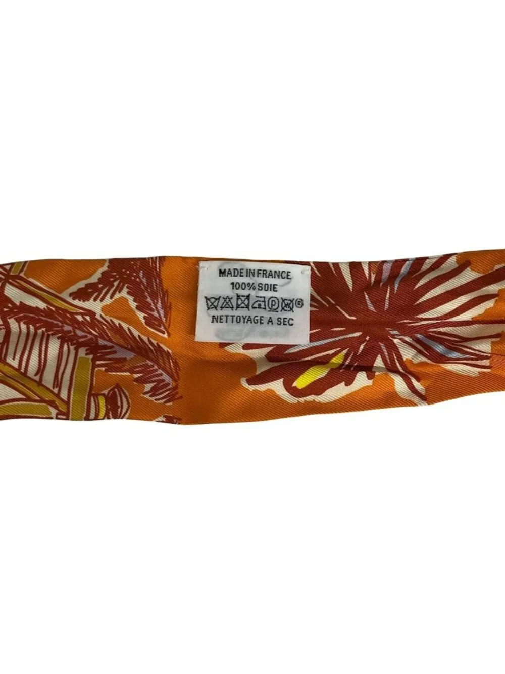 Hermes Scarf Twilly Orange Ivory Multi Ribbon Rayures D'ete